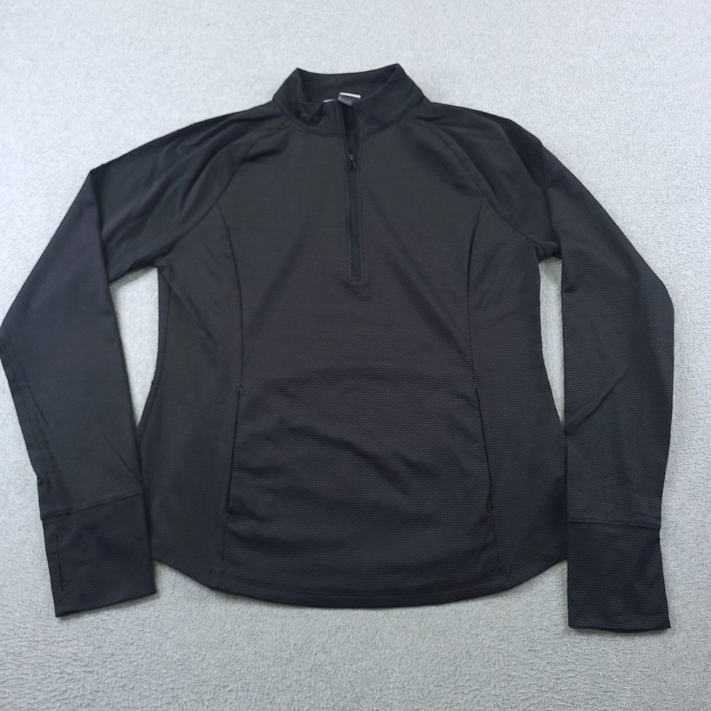 Tommy Bahama Golf Jacket Womens Large Black Honeycomb Full Zip Island Zone